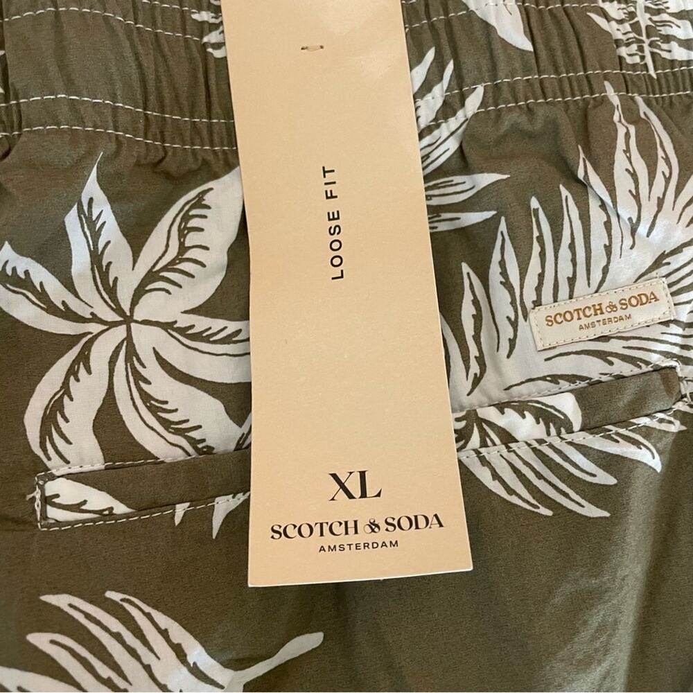 Scotch & Soda Men's Printed Poplin Bermuda Shorts Green Leaf Sz XL - Picture 6 of 10